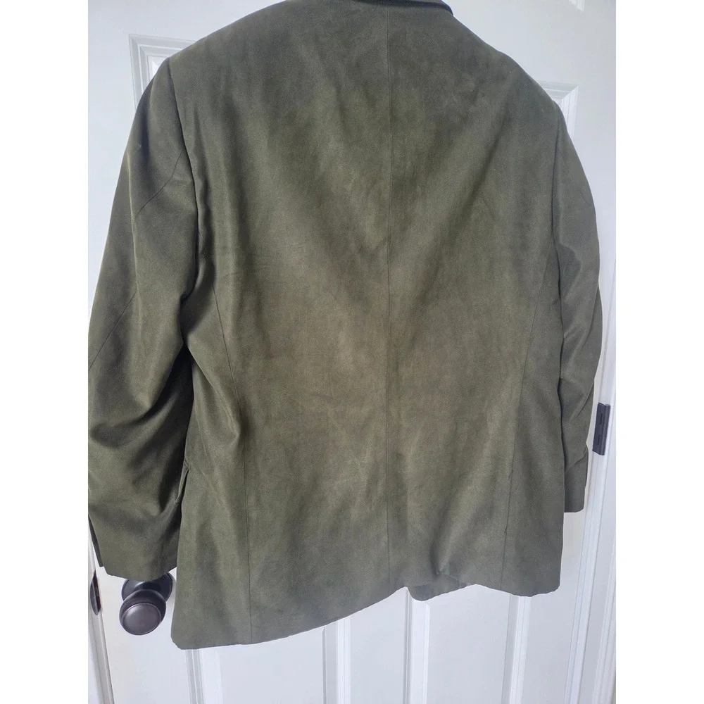 Mens Olive Green Faux Suede 3-Button Blazer Sport Coat 41R Derby Fall Preppy